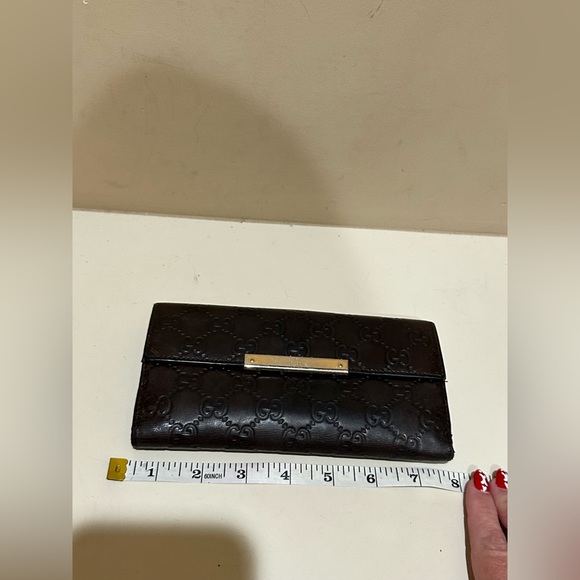 Gucci Guccissma Brown Leather Long Wallet - Picture 5 of 9
